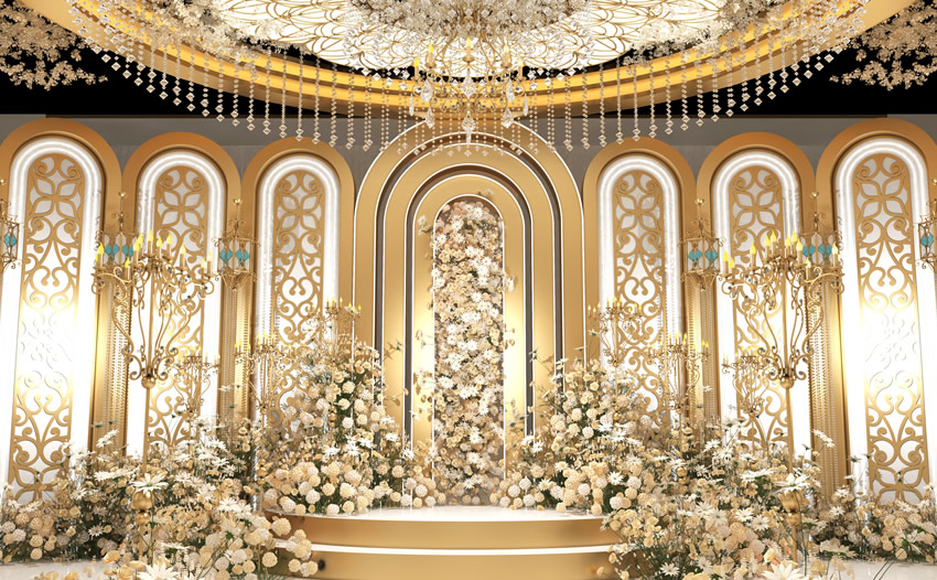 丘北香槟色调婚礼堂效果展示